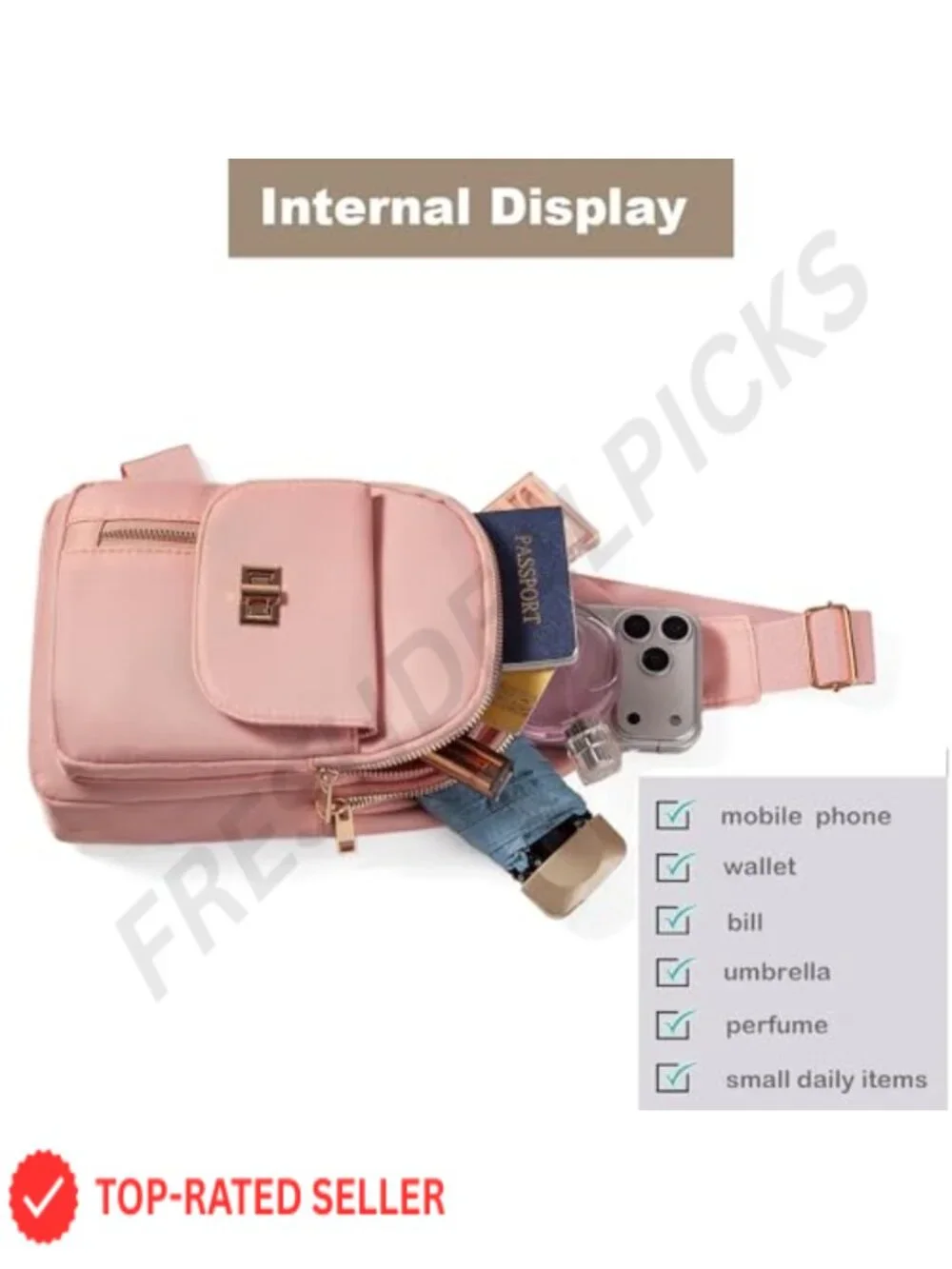 Waterproof Nylon Sling Bag Crossbody Anti-Theft Travel Hiking Backpack